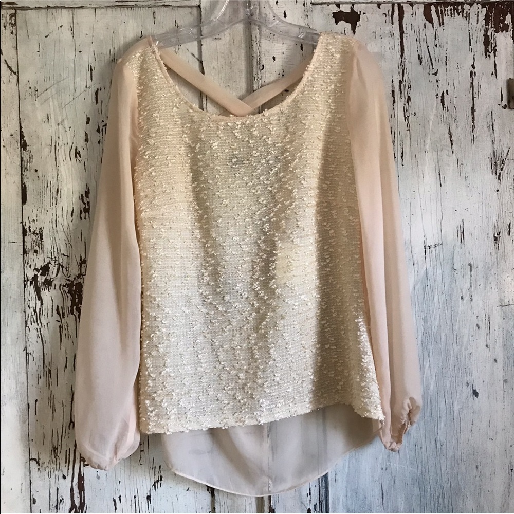 NEW Areve Blouse Criss-cross Open Back